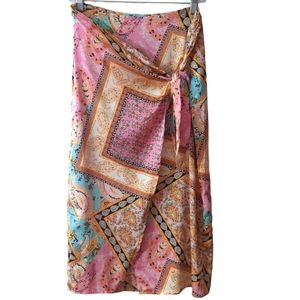Zaful Women's Bandana Paisley Print Tie Sarong Style Skirt Size Medium (6)